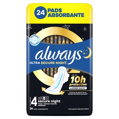 always Ultra Secure Night dámské vložky 24 ks