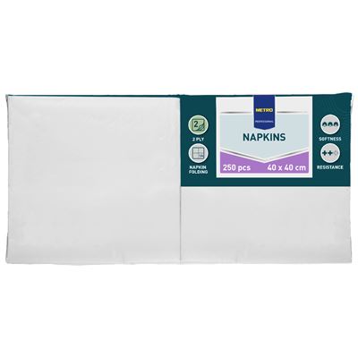 METRO PROFESSIONAL Airlaid Ubrousky 40 x 40 cm bílé 60 ks