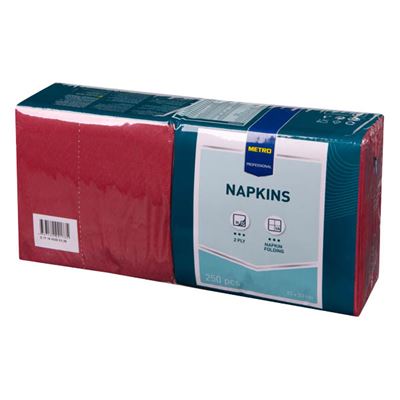 METRO PROFESSIONAL Ubrousky 2vrstvé 33 x 33 cm bordó 300 ks