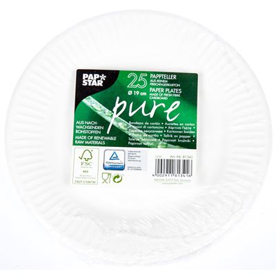 PAP STAR Tácek Pure 19 cm papírový 25 ks