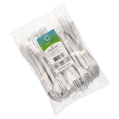 Vidlička BIO-polypropylen 18,5 cm bílá 50 ks