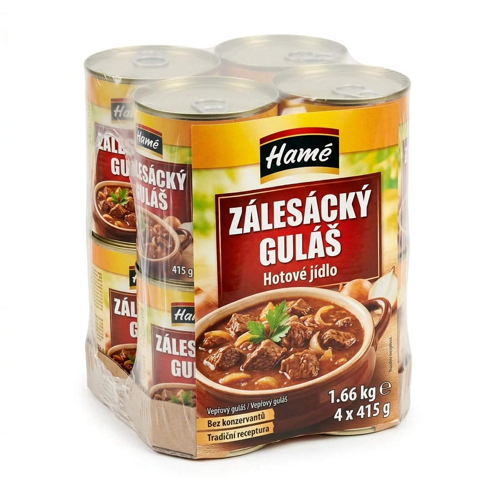 Hamé Zálesácký guláš hotové jídlo 4 x 415 g