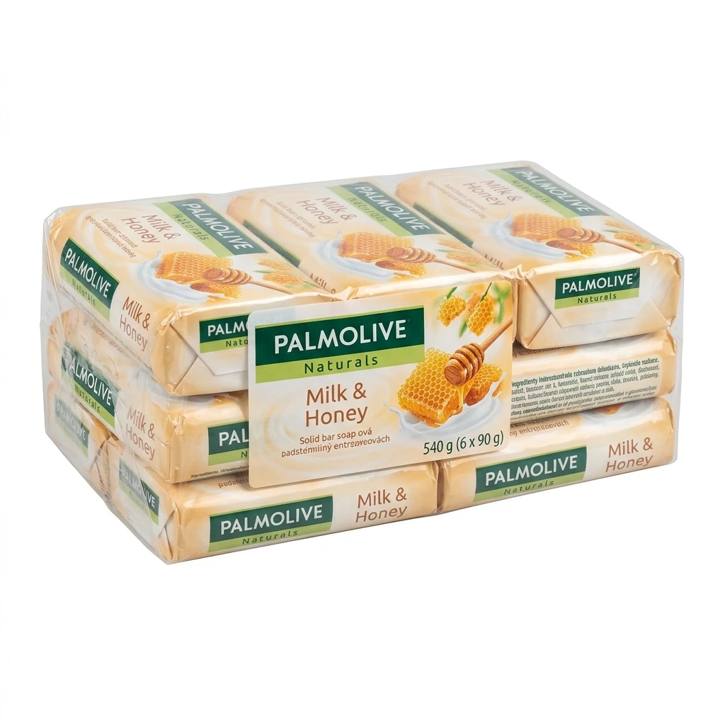 PALMOLIVE Naturals Milk & Honey tuhé mýdlo 6 x 90 g