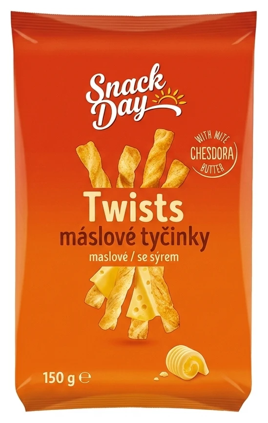 Snack Day Twists máslové tyčinky