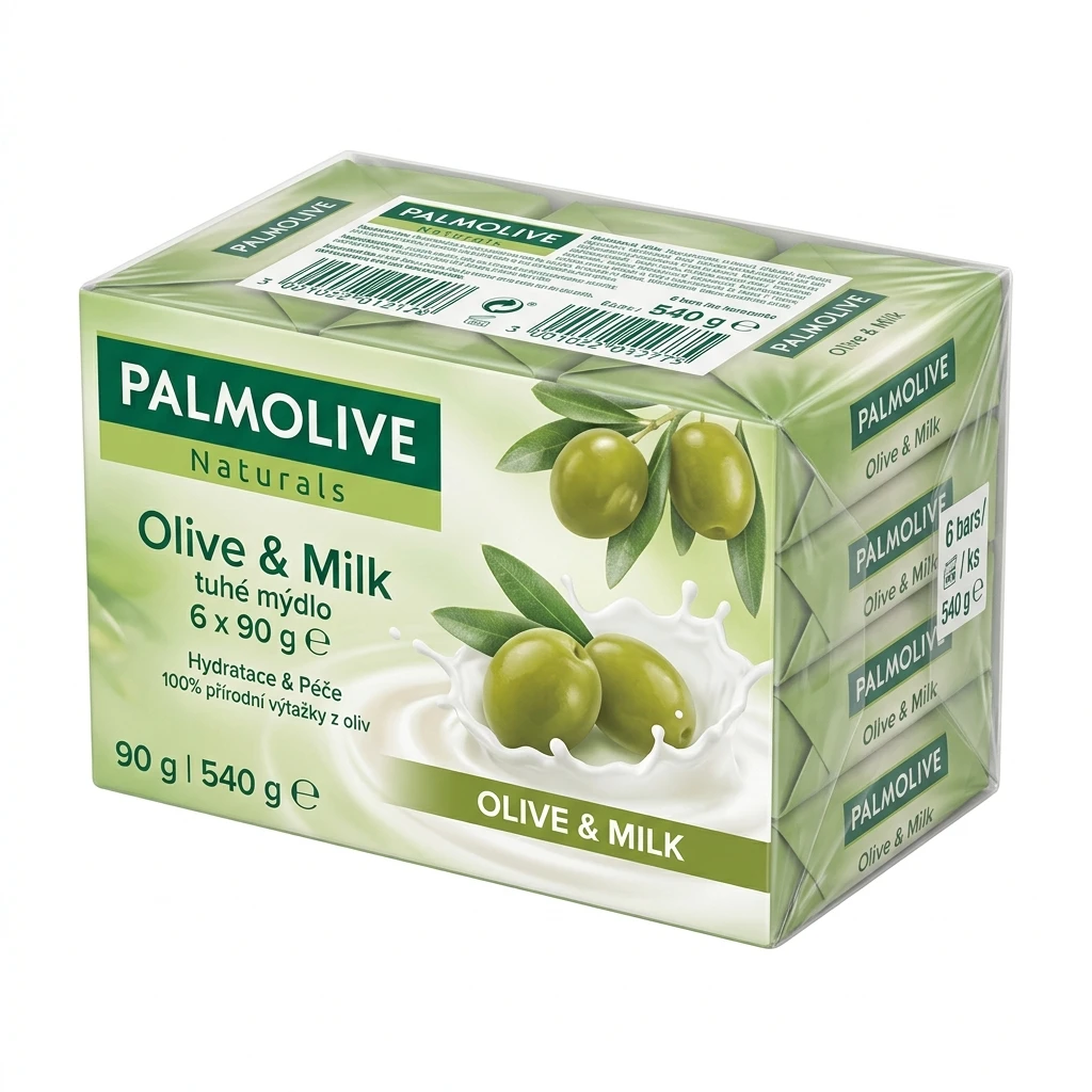 PALMOLIVE Naturals Olive Milk tuhé mýdlo 6 x 90 g