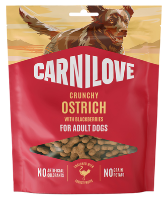 Carnilove Crunchy Snack Ostrich with Blackberries pro psy