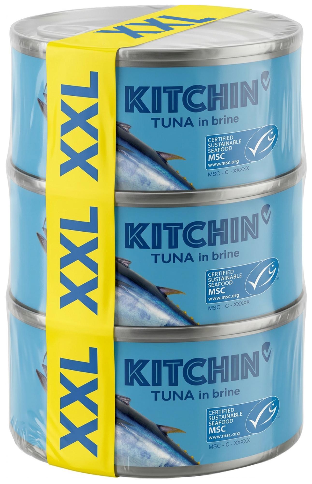 Kitchin Tuňák celý v přírodním nálevu 3×150 g