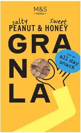 Marks & Spencer Granola z celozrnných ovesných vloček pečených s medem, směsí semínek a praženými arašídy