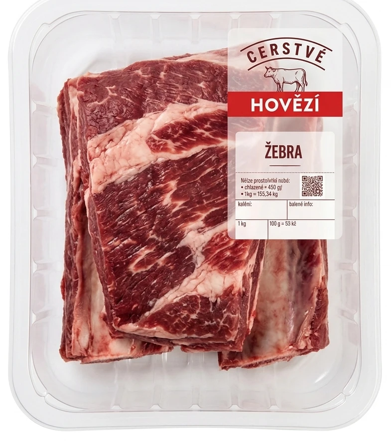 Hovězí přední s kostí - žebro