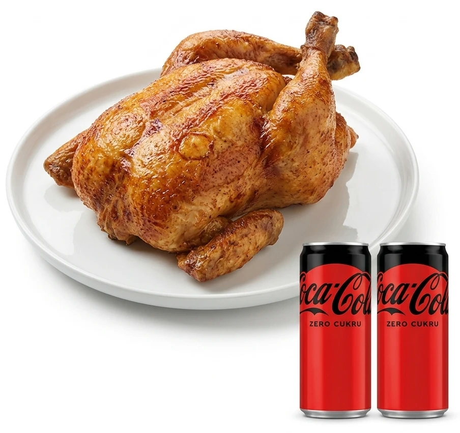 Grilované kuře + 2x Coca-Cola kombo