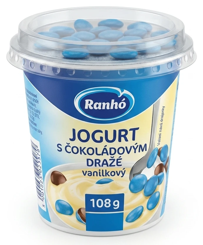 Jogurt s čokoládovým dražé vanilkový