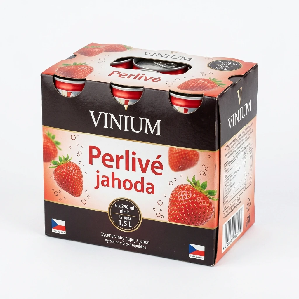 VINIUM Perlivé jahoda 6 x 250 ml plech