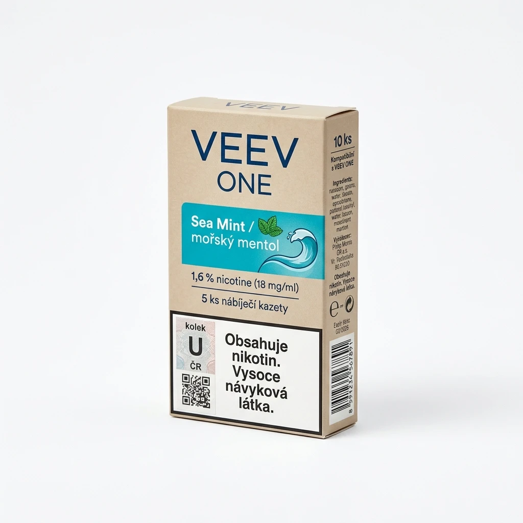 VEEV ONE Sea Mint/mořský mentol 1,6 % kolek U 5 ks