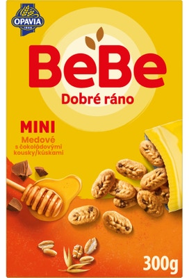 Opavia BeBe Dobré Ráno Mini sušenky medové s kousky čokolády