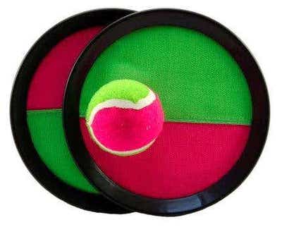 Teddies Catch ball hra s míčkem na suchý zip 19 cm v síťce