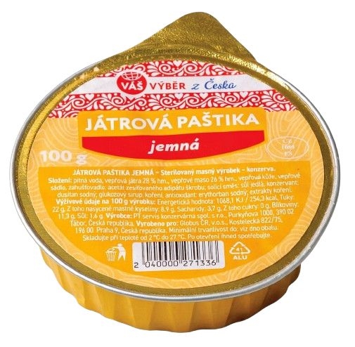 Váš Výběr Játrová paštika jemná 100g
