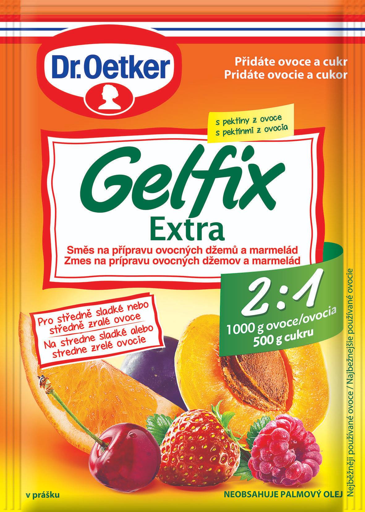 Dr.Oetker Gelfix Extra 2:1 na přípravu ovocných džemů a marmelád 25g