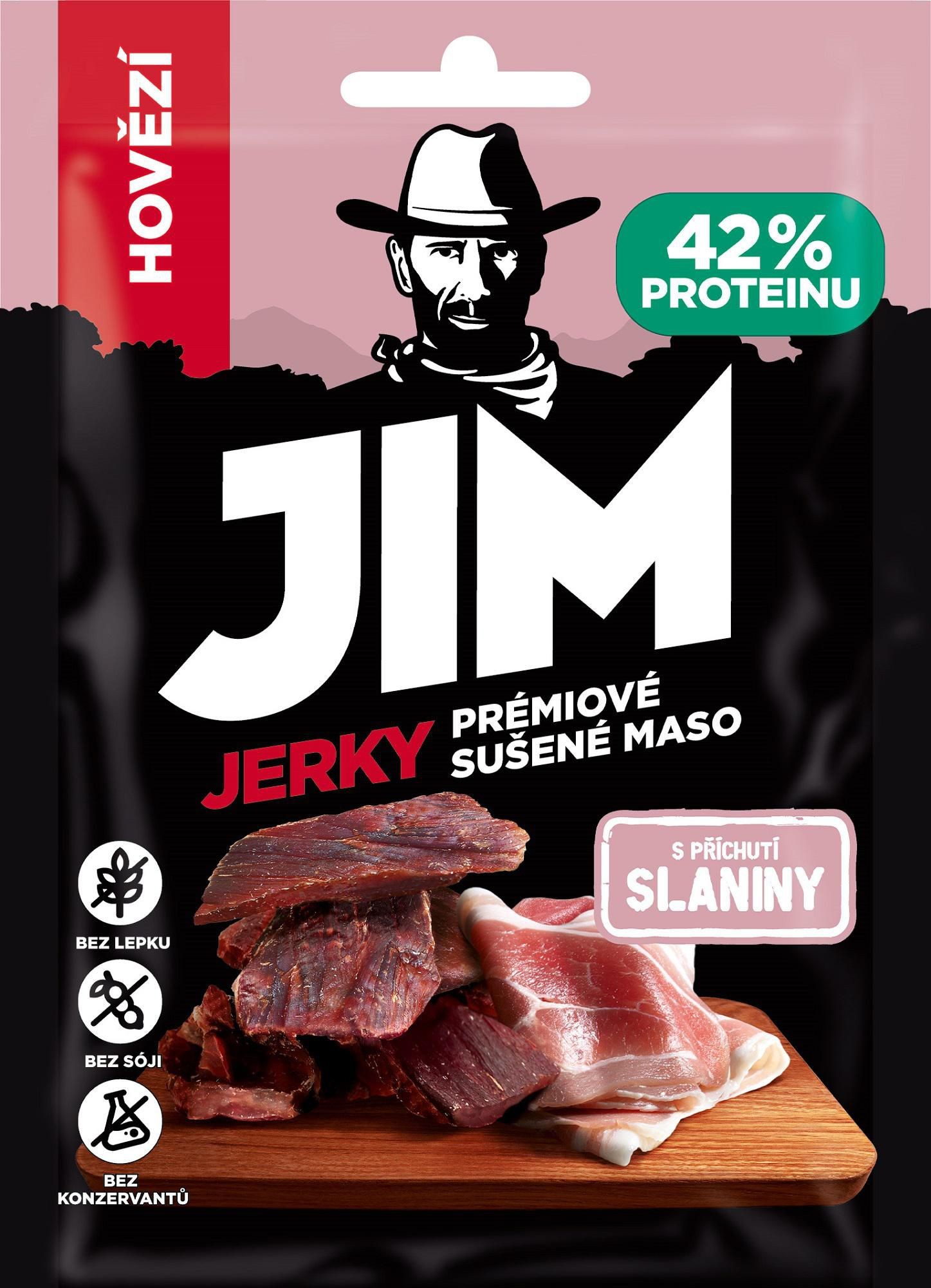Jim Jerky hovězí s příchutí slanina 23g