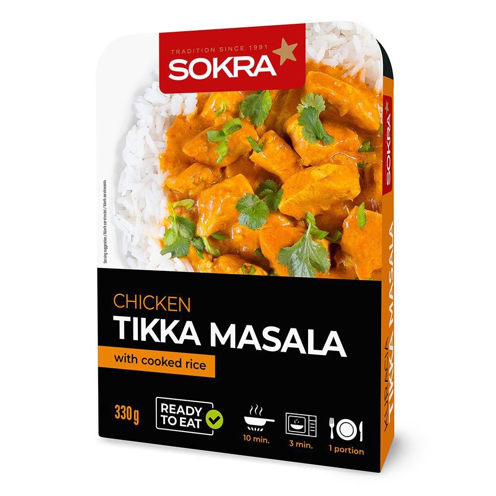 Sokra Kuřecí Tikka Masala s vařenou rýží 330g