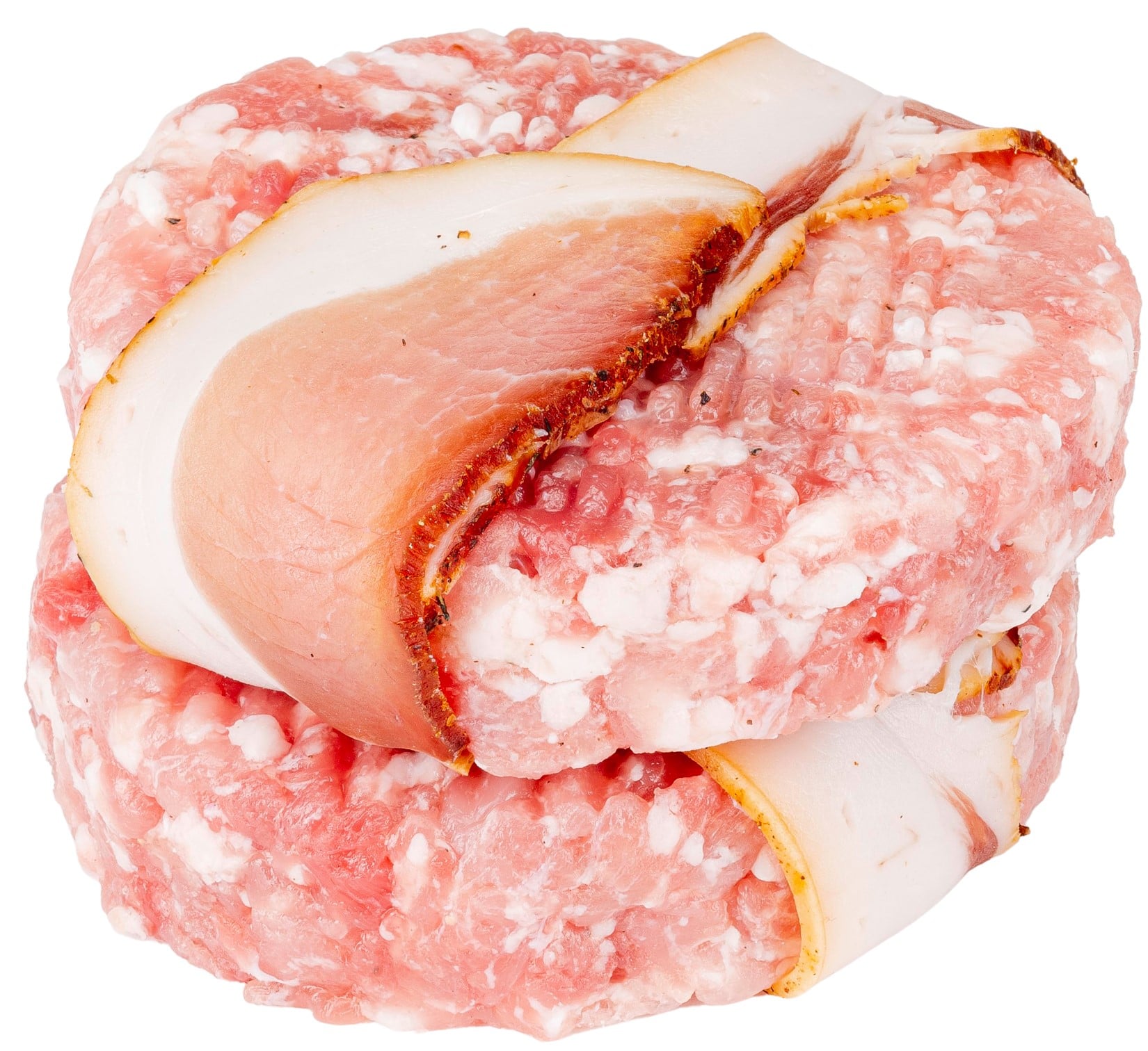 Naše Maso Hamburger z přeštíka obalený slaninou, 2 ks