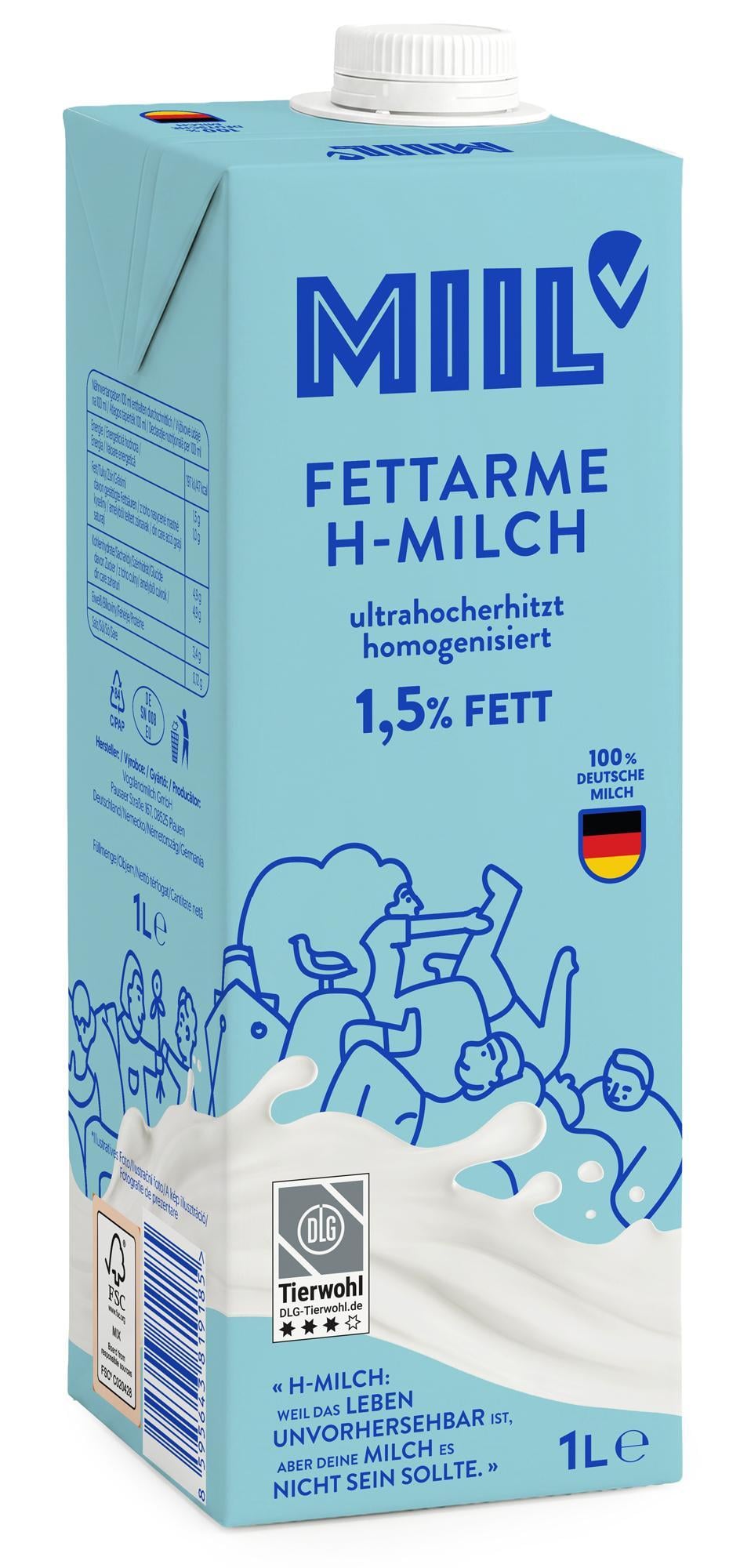 Miil UHT trvanlivé mléko polotučné 1,5%