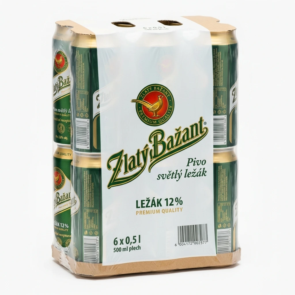 Zlatý Bažant Pivo světlý ležák 6 x 500 ml plech