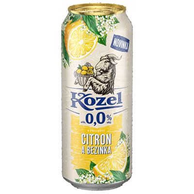 VELKOPOPOVICKÝ Kozel Pivo nealkoholické citron bezinka 4 x 500 ml plech multipack