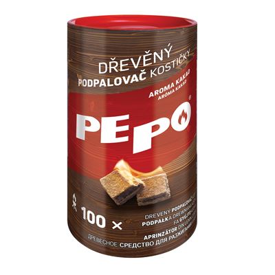 PE-PO Podpalovač dřevěný kostičky 100 ks