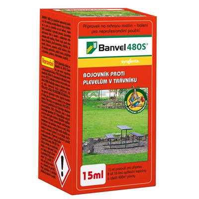 NOHEL-GARDEN Banvel 480S 15ml/L/č794/+ Bojovník proti plevelům v trávníku 1 ks