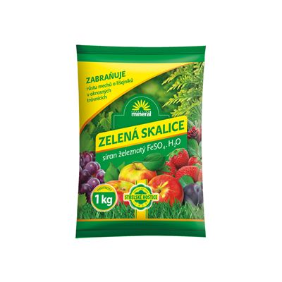 NOHEL-GARDEN Zelená skalice proti růstu mechu a lišejníku Střelské hoštice 1 kg/FeSO4/FO/S 1 ks