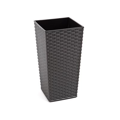 NOHEL-GARDEN Obal na květník FINEZIA rattan 35 x 35 x 67 cm plastový hnědý/antracit 1 ks