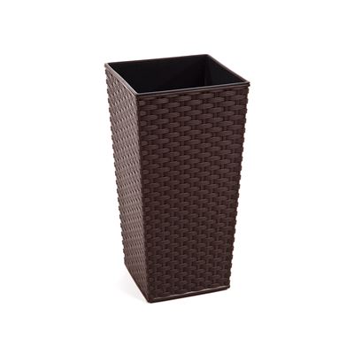 NOHEL-GARDEN Obal na květník FINEZIA RATTAN 35 x 35 x 67 cm plastový hnědý/tmavý 1 ks