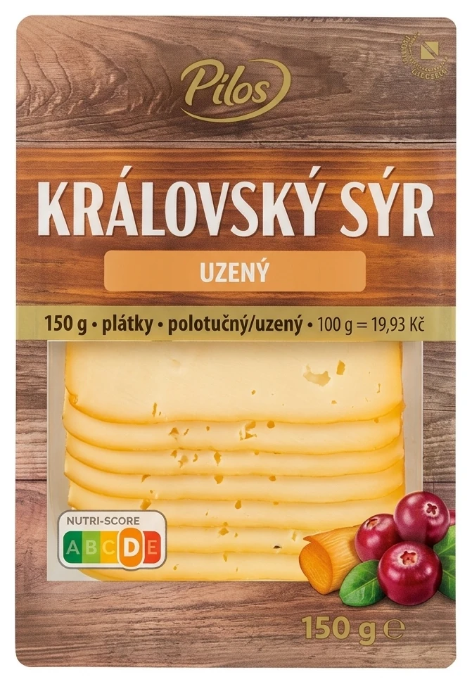 Pilos Královský sýr polotučný/uzený plátky