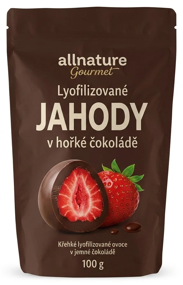 ALLNATURE Lyofilizované jahody v hořké čokoládě