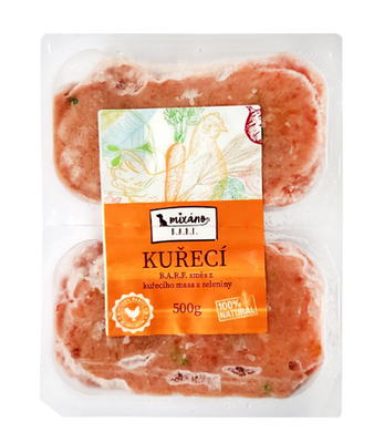Mixáno BARF - kuřecí s jemnou zeleninou pro psy 2x250g