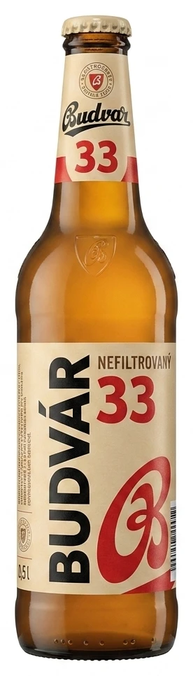 Budvar 33 nefiltrovaný světlý ležák