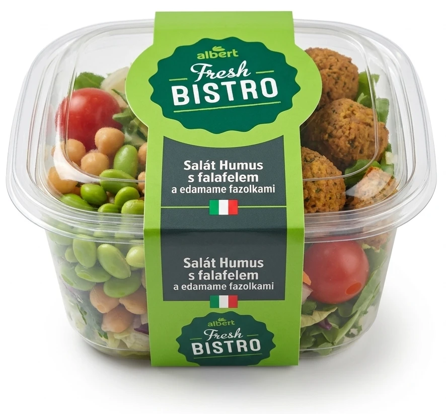 Salát Humus s falafelem a edamame fazolkami