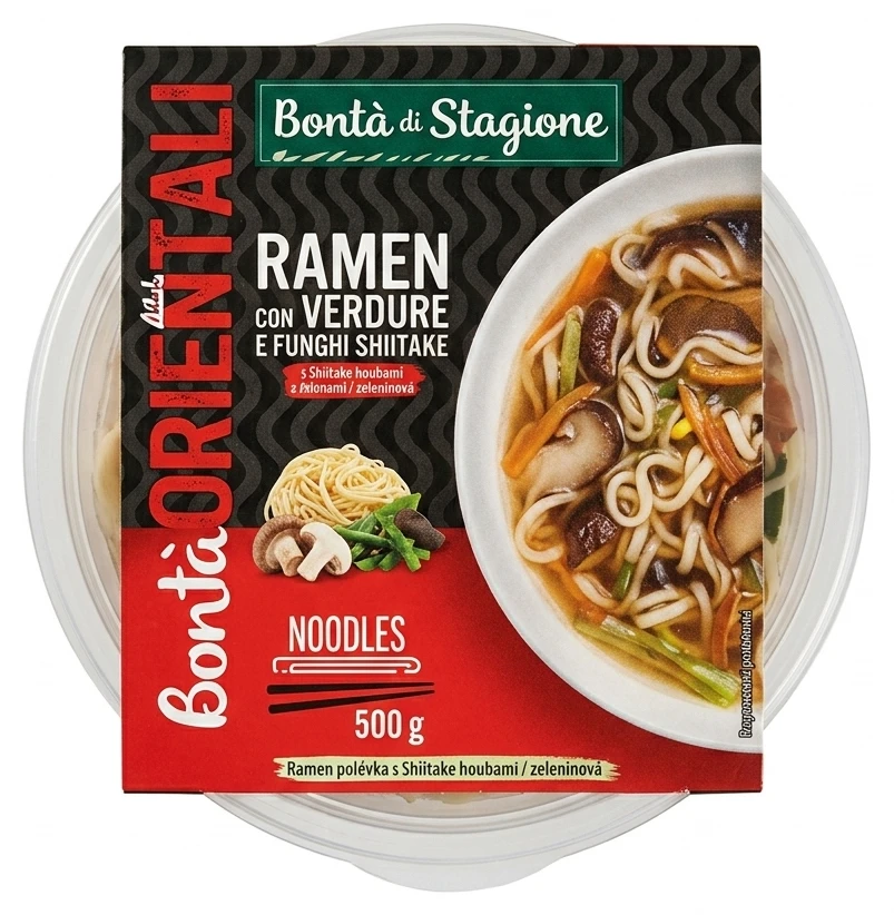 Ramen polévka s Shiitake houbami/zeleninová