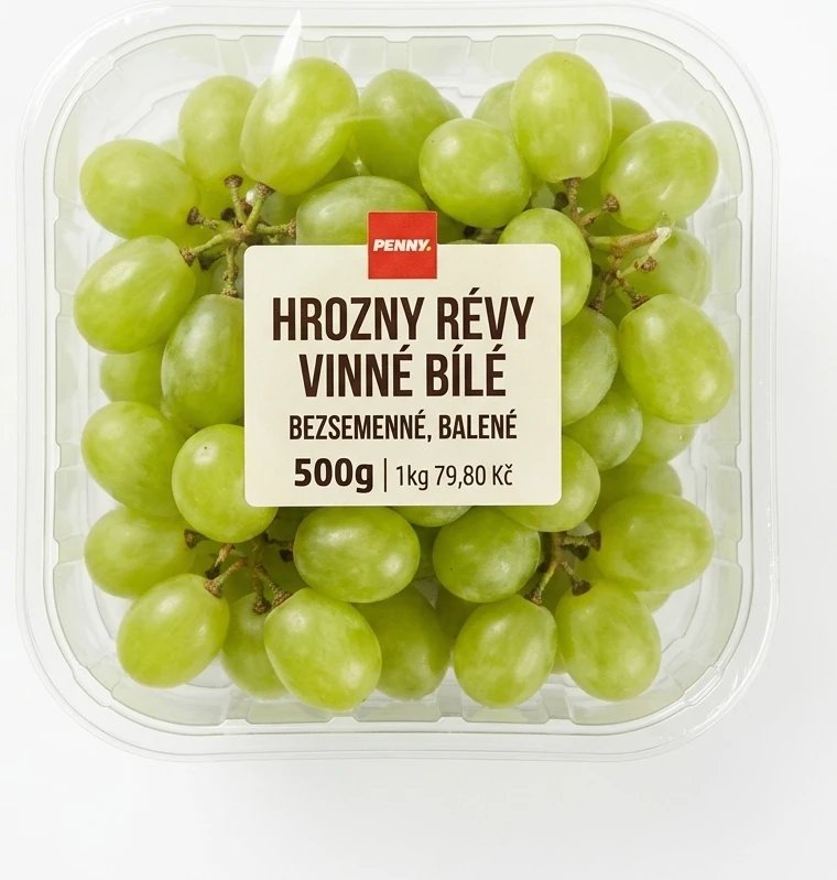 Hrozny révy vinné bílé bezseменné balené