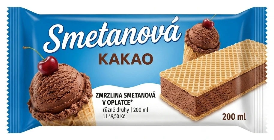 Zmrzlina smetanová v oplatce