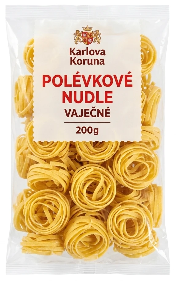 Polévkové nudle vaječné Karlova Koruna