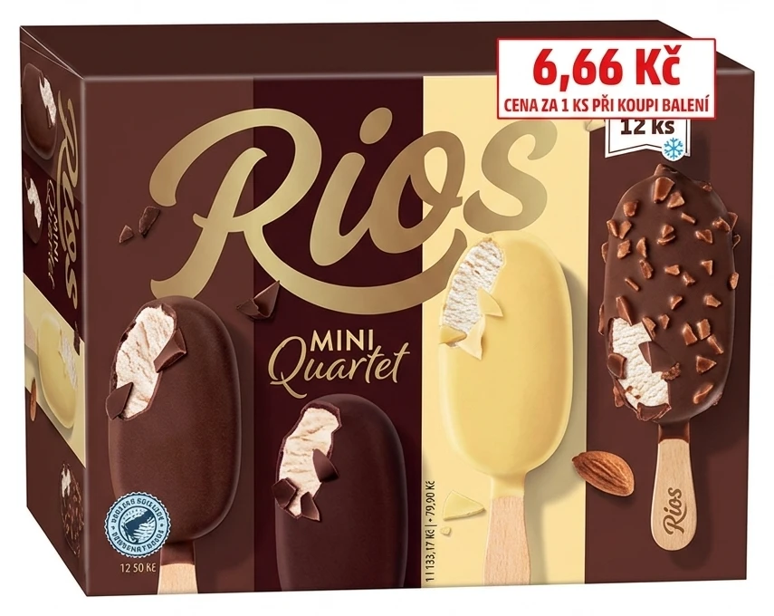 Zmrzlina Gigant Mini Quartet Rios s čokoládovou polevou