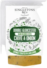 Singletons Sýr čedar Double Gloucester Chive & Onion plátky