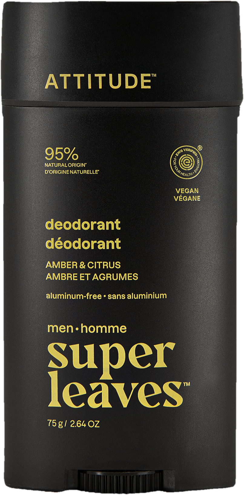 Attitude Super Leaves pánský deodorant bez hliníku amber a citrus