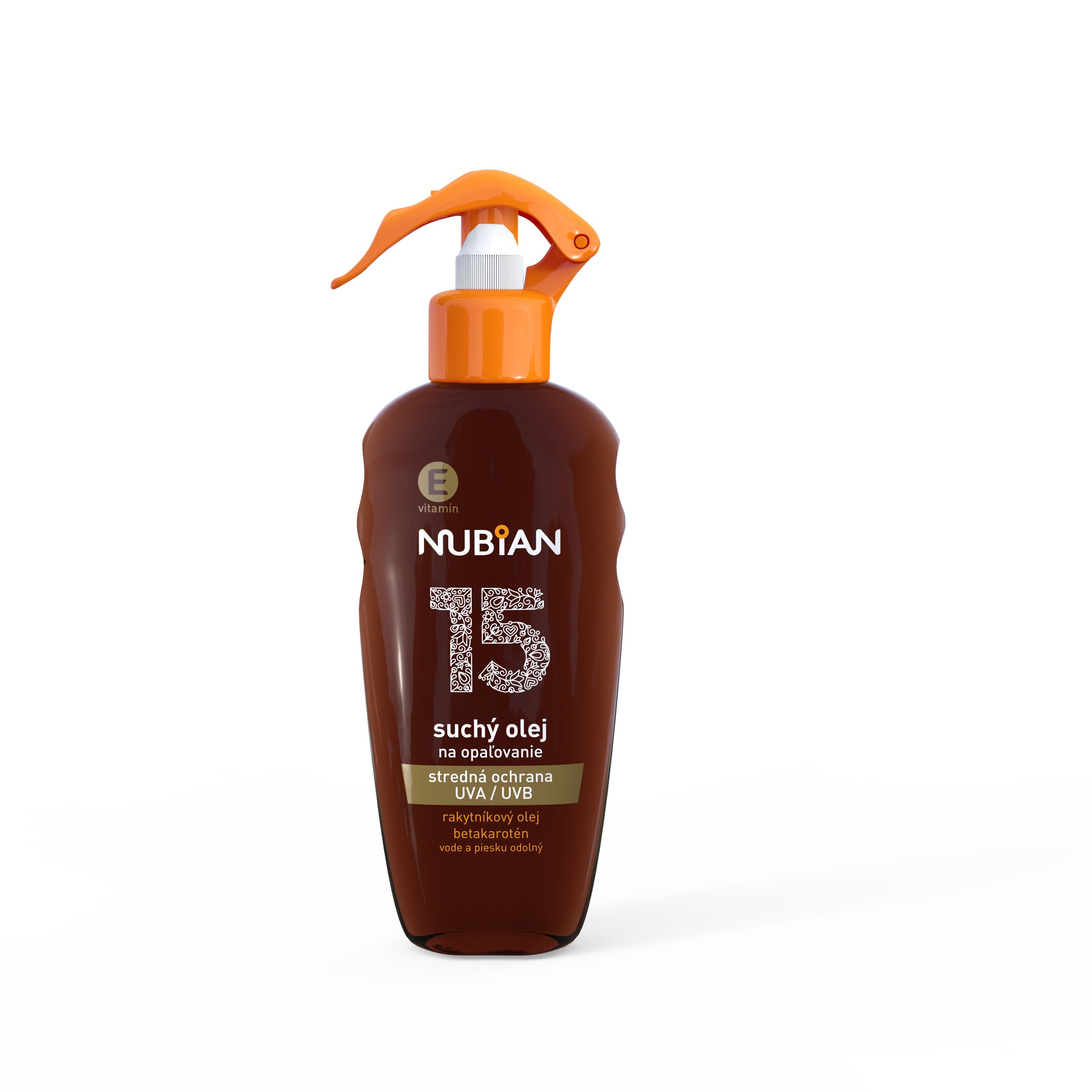 Nubian Suchý olej na opalování SPF 15 200ml