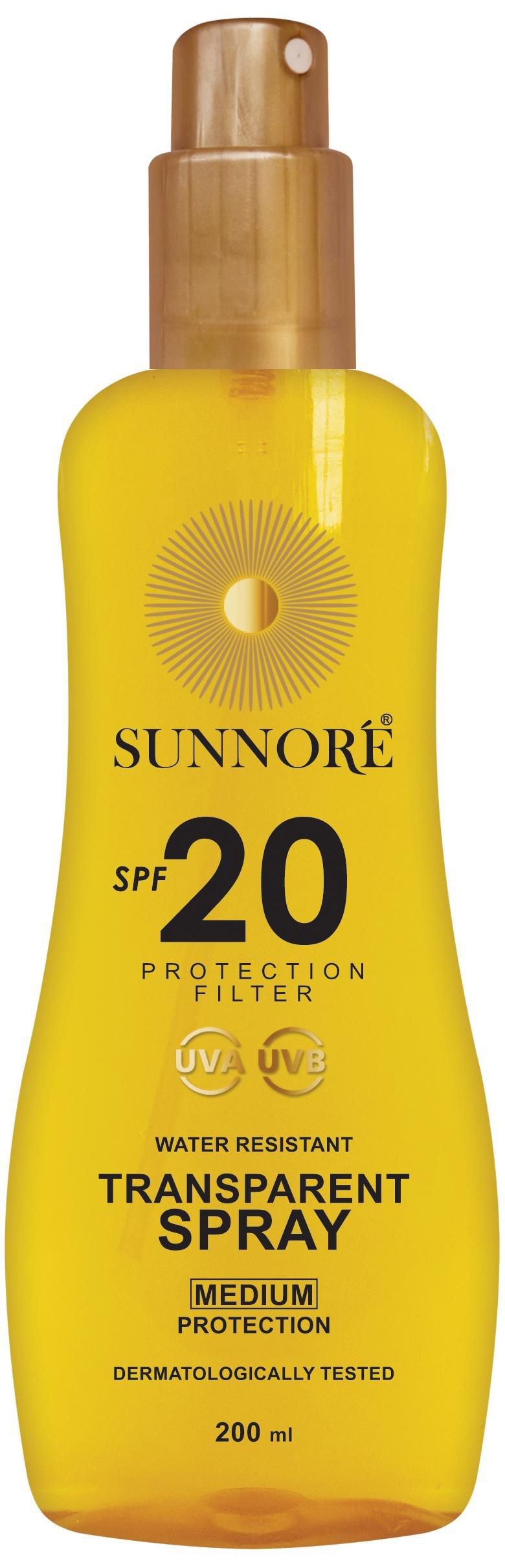 SUNNORÉ Transparentní sprej SPF 20 200ml