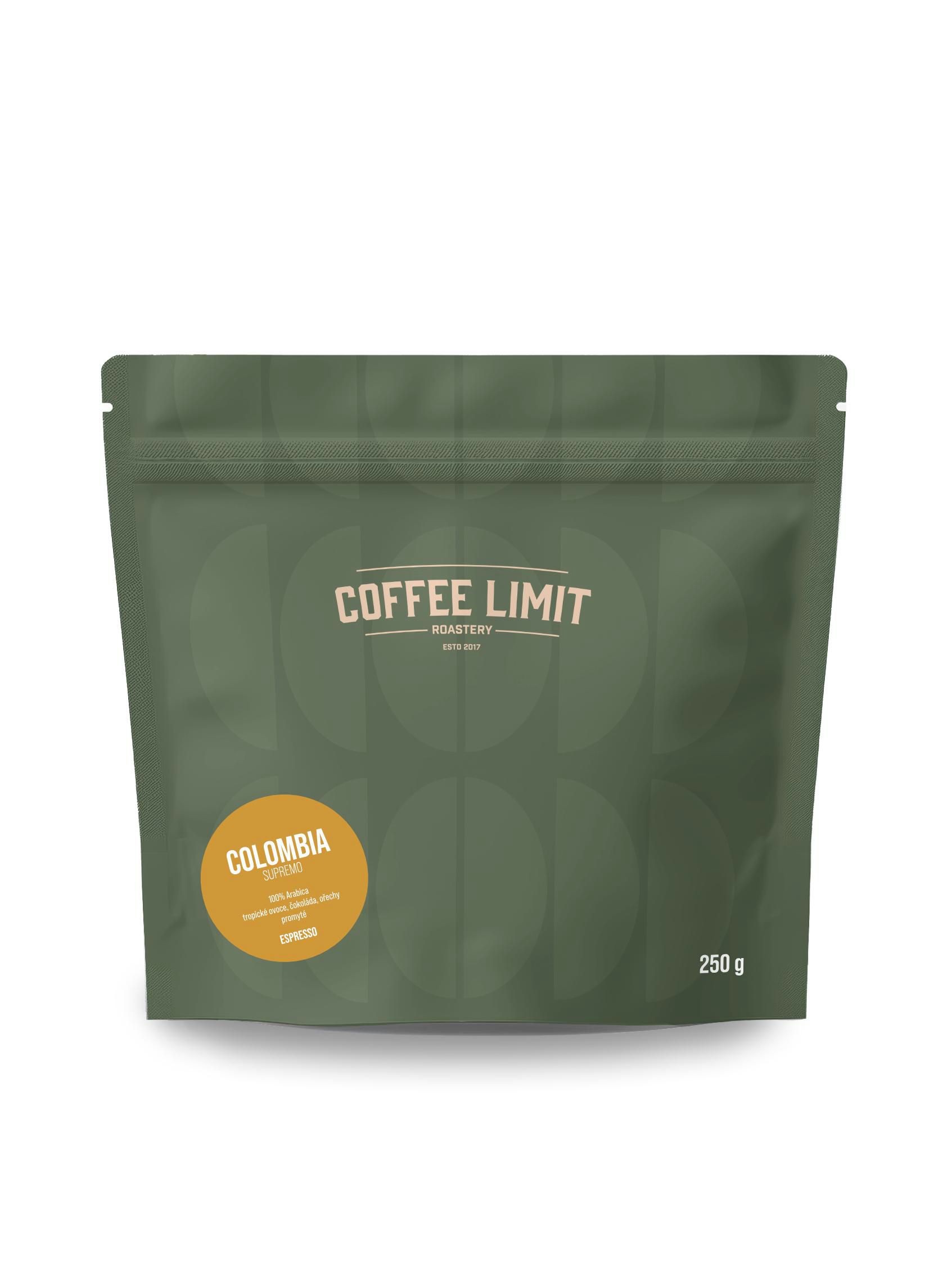 Coffee Limit Colombia Supremo Zrnková káva 250g