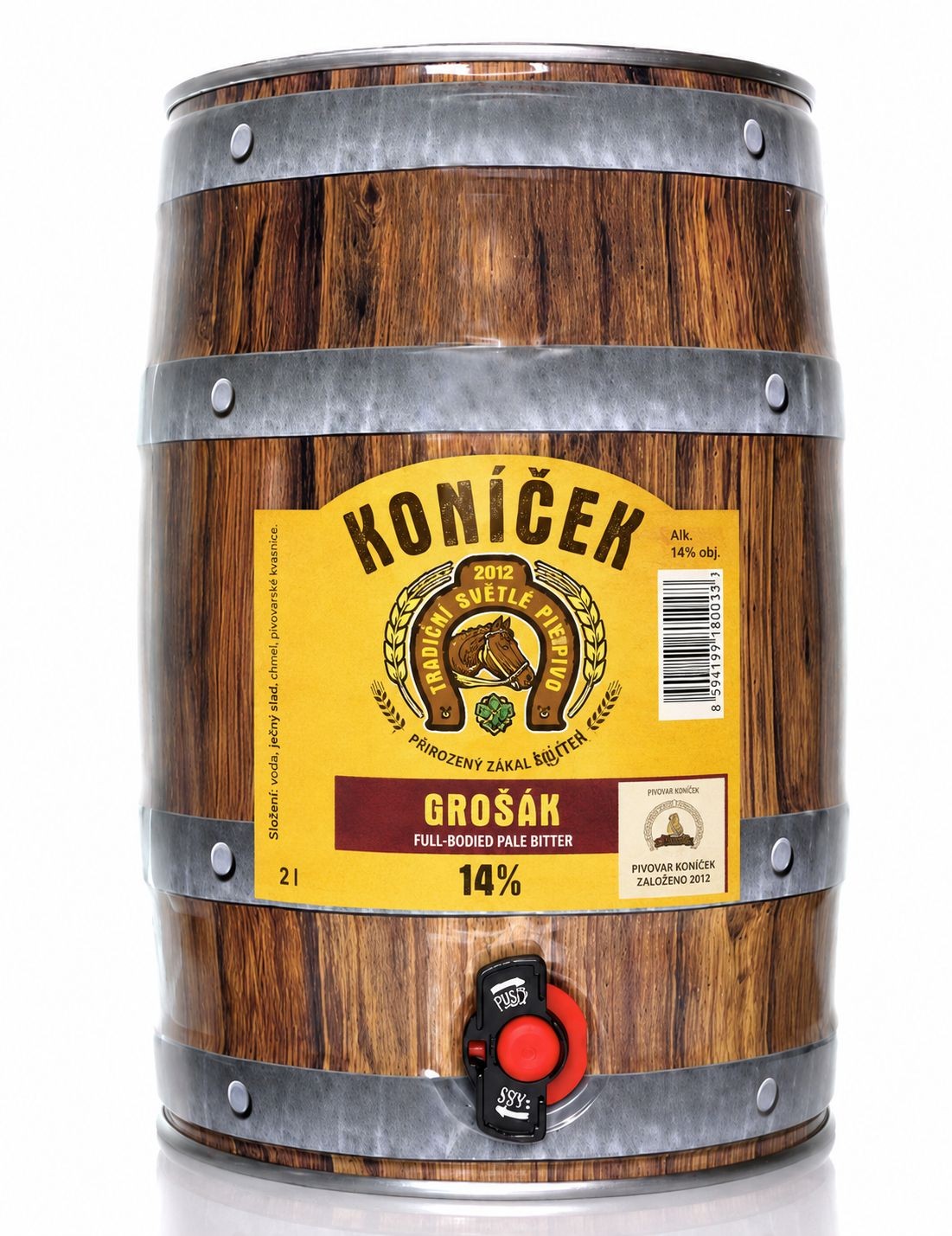 Pivovar Koníček Grošák 14°  Polotmavé silné pivo 5l