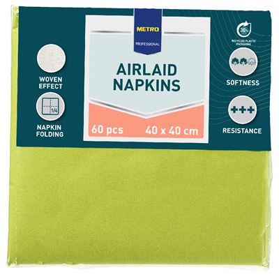 METRO PROFESSIONAL Airlaid Ubrousky 40 x 40 cm kiwi 60 ks