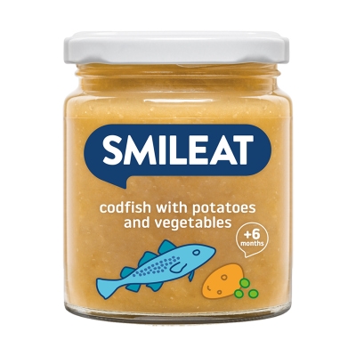 Smileat BIO příkrm divoká treska s brambory, zeleninou a extra panenským olivovým olejem